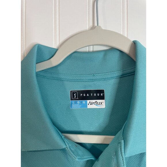 Pga Tour Airflux Mens Light Blue Polo Shirt L - Picture 5 of 11